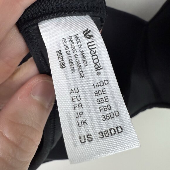 Wacoal 36DD Black T-Shirt Bra Full Coverage Everyday Smooth Support - Picture 5 of 5